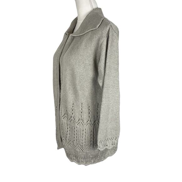 Vintage Ireland Made Aran Crafts Open Sweater Cardigan Beige Size XS - Picture 5 of 8